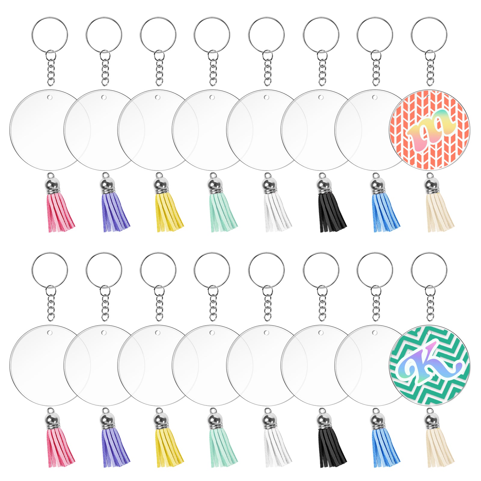 Round Acrylic Keychain Blanks