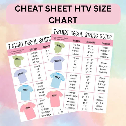Cheat Sheet HTV Sizing Chart: T-Shirt Printing Hack Banner