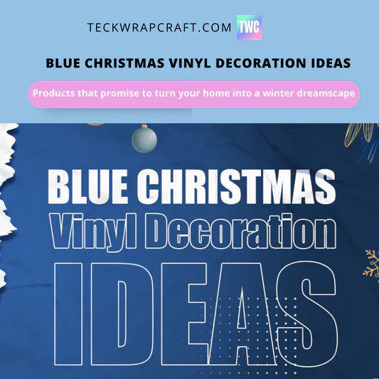 Blue Christmas Vinyl Decoration Ideas Banner