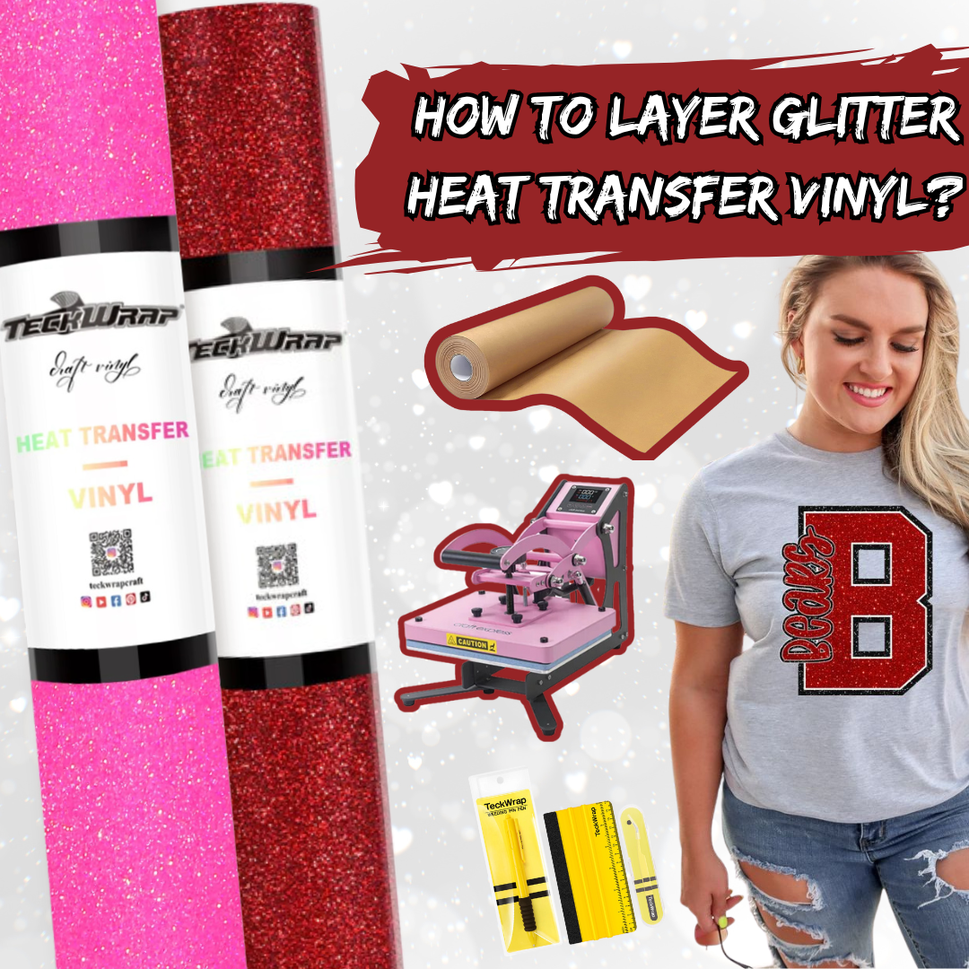 how to layer glitter htv