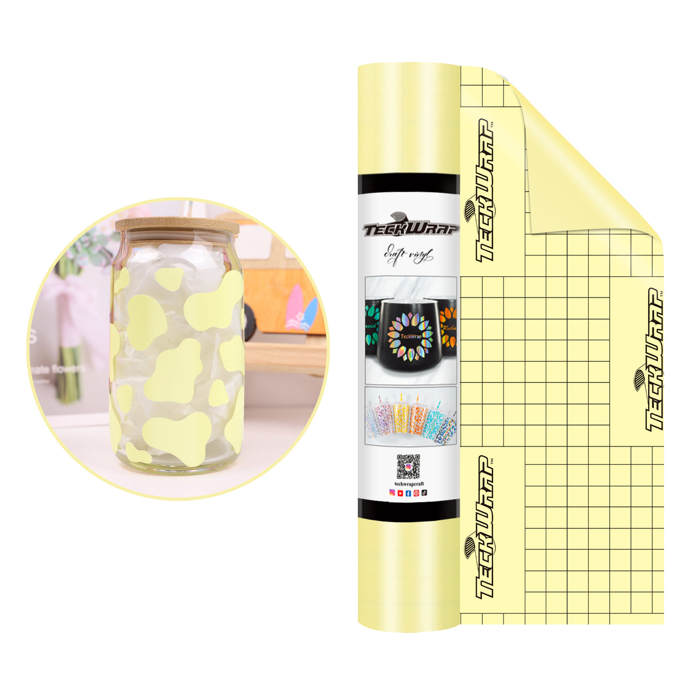 TeckWrapCraft - Vinyle - 12 feuilles Pastel  - 30 x 30 cm main image 1