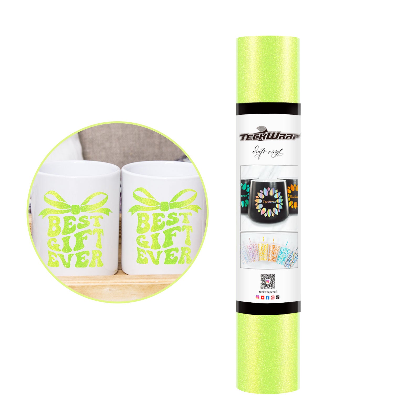 Shimmer Adhesive Vinyl 5ft Gold Lime