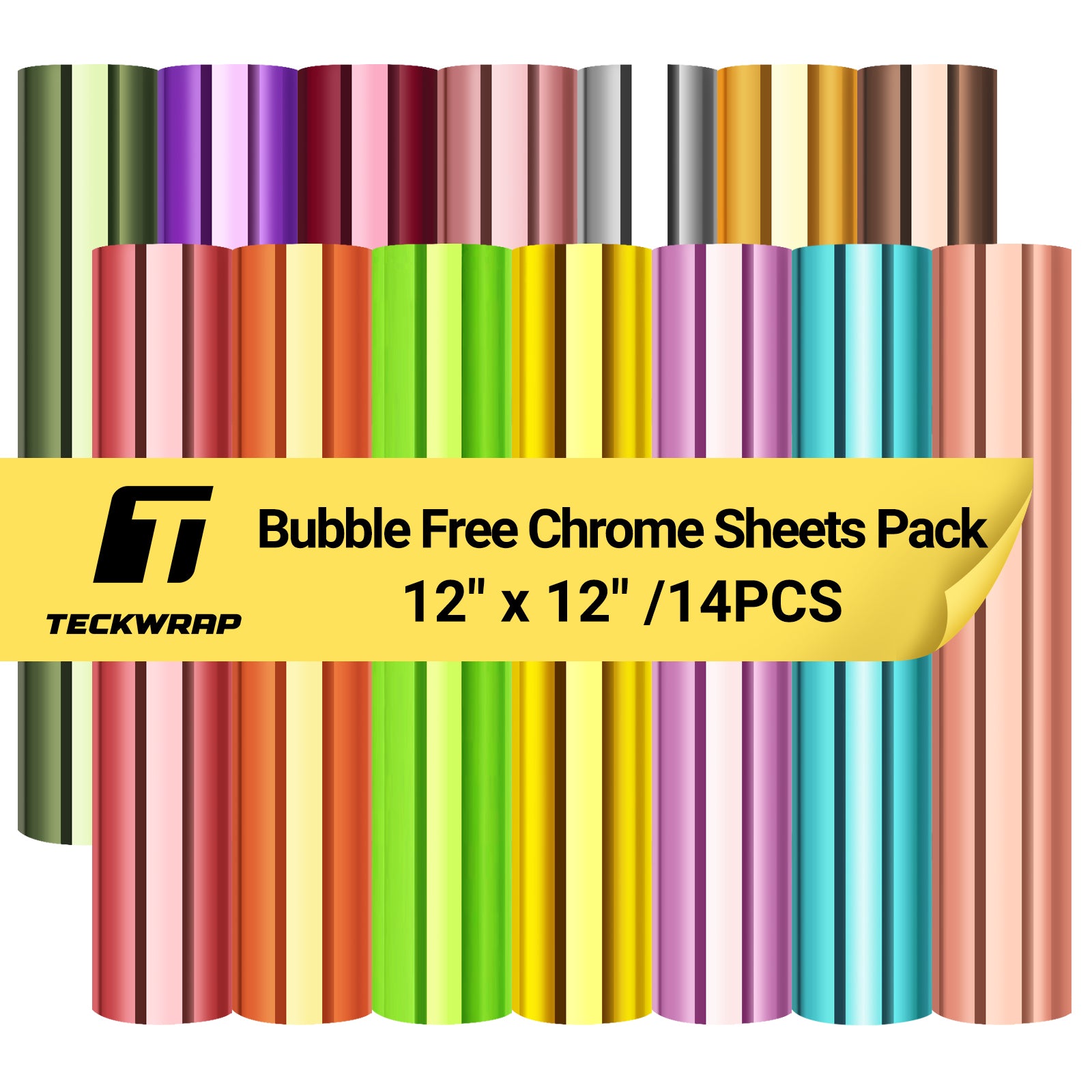 Bubble Free Mirror Chrome Sheets Pack