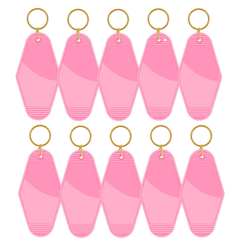 Motel Keychains Blanks - 10pcs / Barbie Pink - TeckwrapCraft