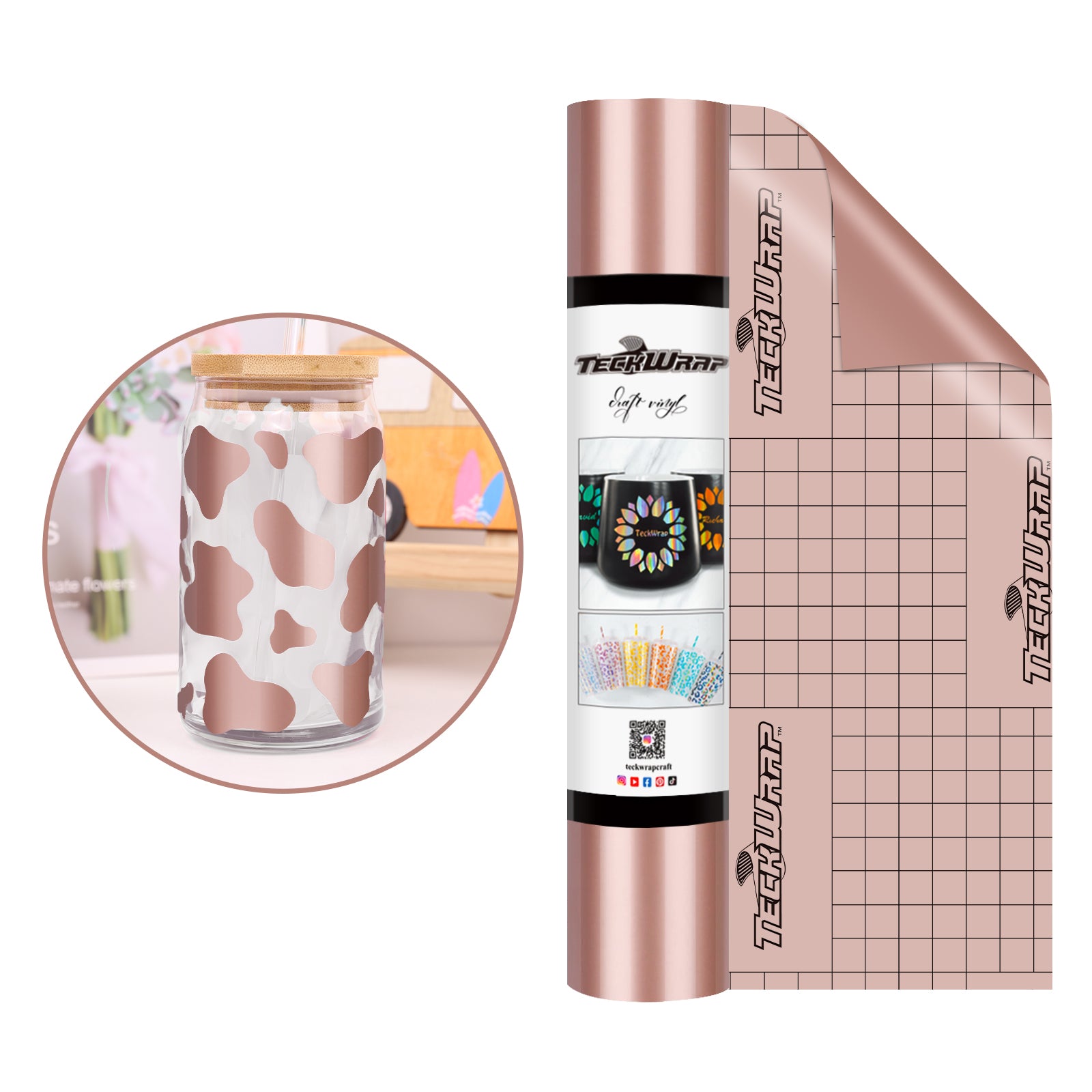 001 Economical Series Craft Vinyl 10ft  Glossy Rose Gold