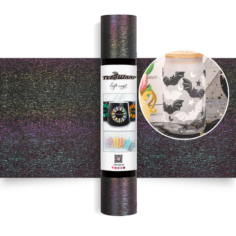 Glitter Brush Adhesive Vinyl - 5ft / Nebula black - TeckwrapCraft