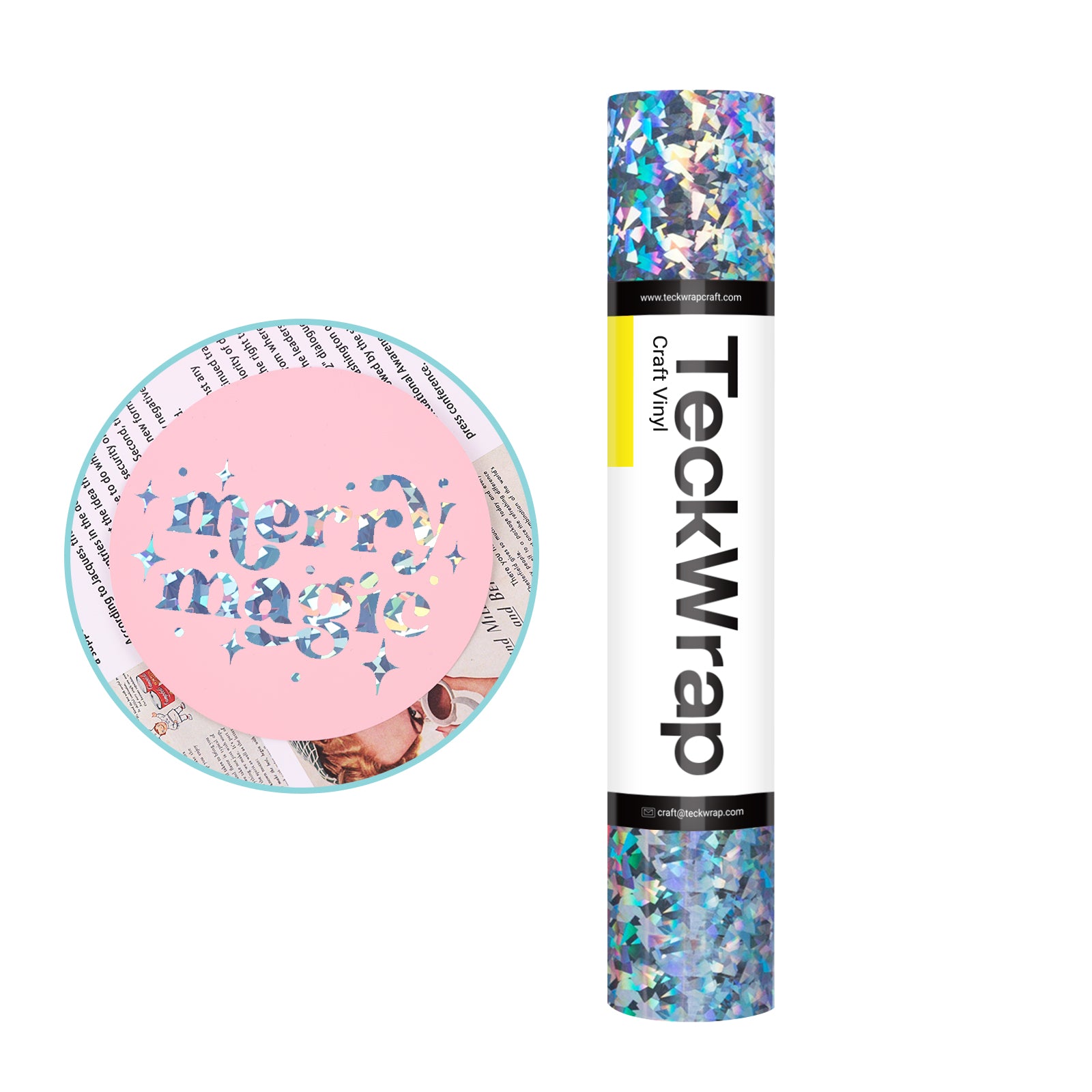 Holographic Glass Flower Adhesive Craft Vinyl