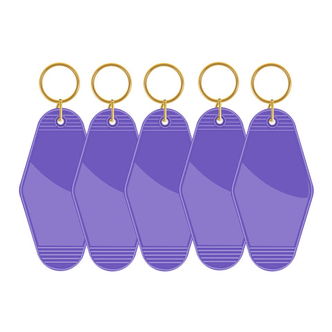 Motel Keychains Blanks - 5pcs / Purple - TeckwrapCraft