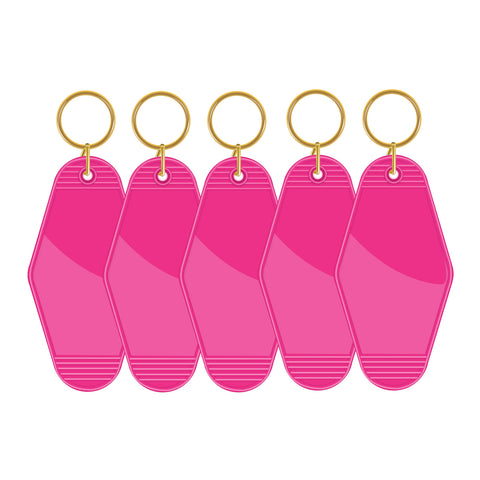 Motel Keychains Blanks - 5pcs / Bold Pink - TeckwrapCraft