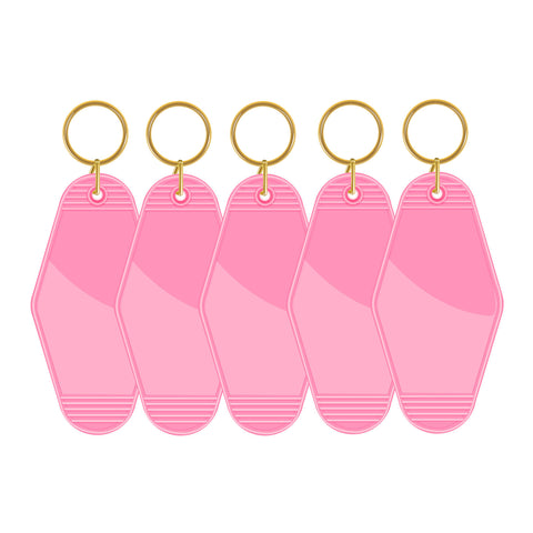 Motel Keychains Blanks - 5pcs / Barbie Pink - TeckwrapCraft