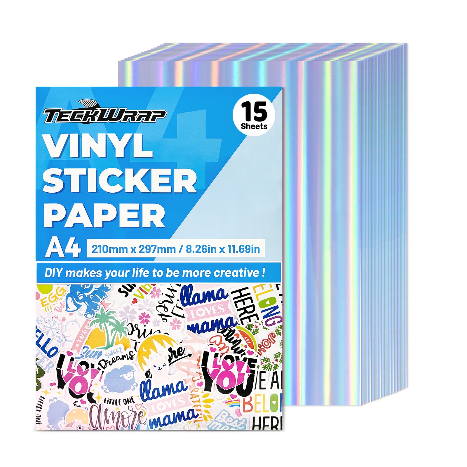 Inkjet Printable Sticker Vinyl - Holographic Pillar Printable Sticker Vinyl(15PCS) - TeckwrapCraft