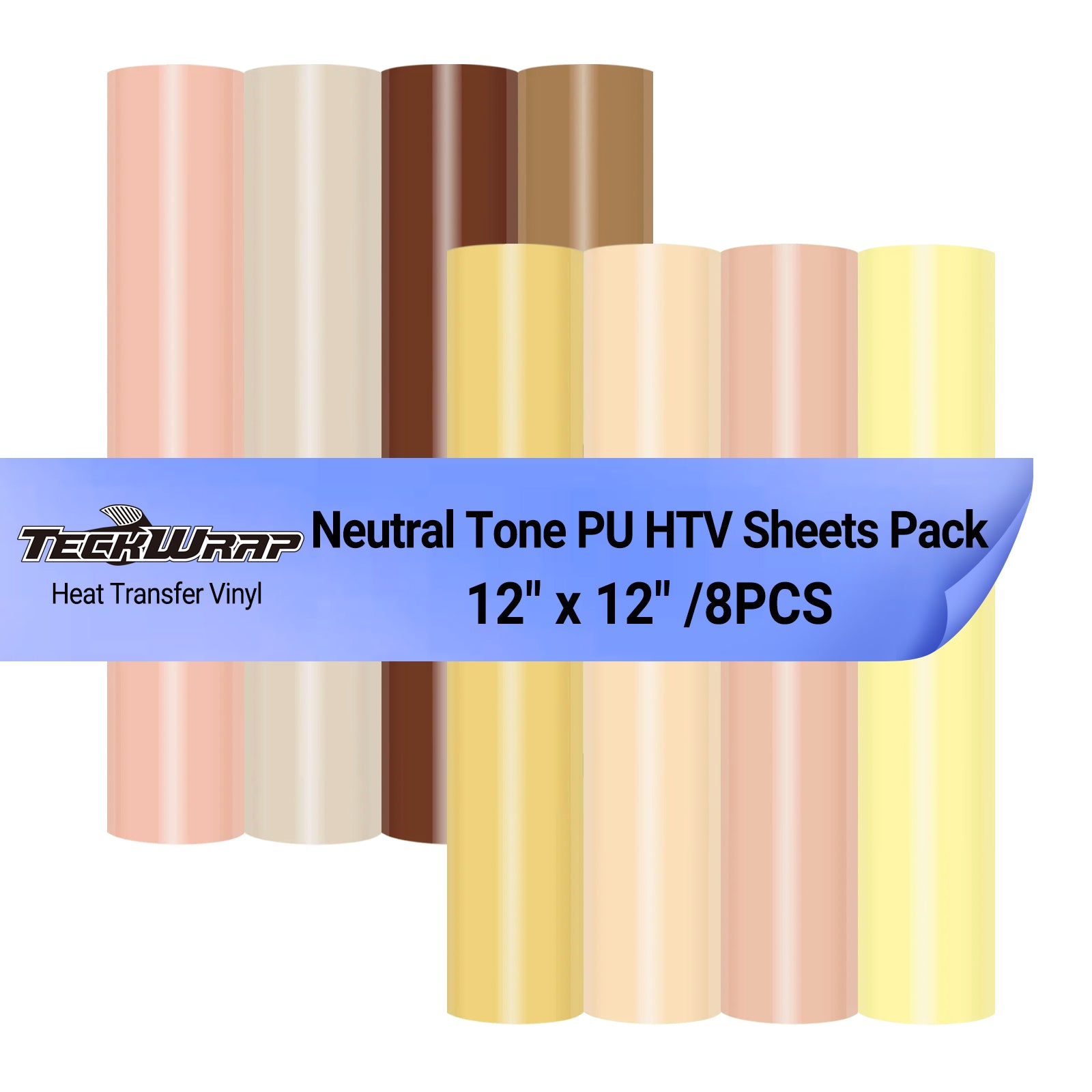 Neutral Tone PU HTV Sheets Pack (8 PCS)
