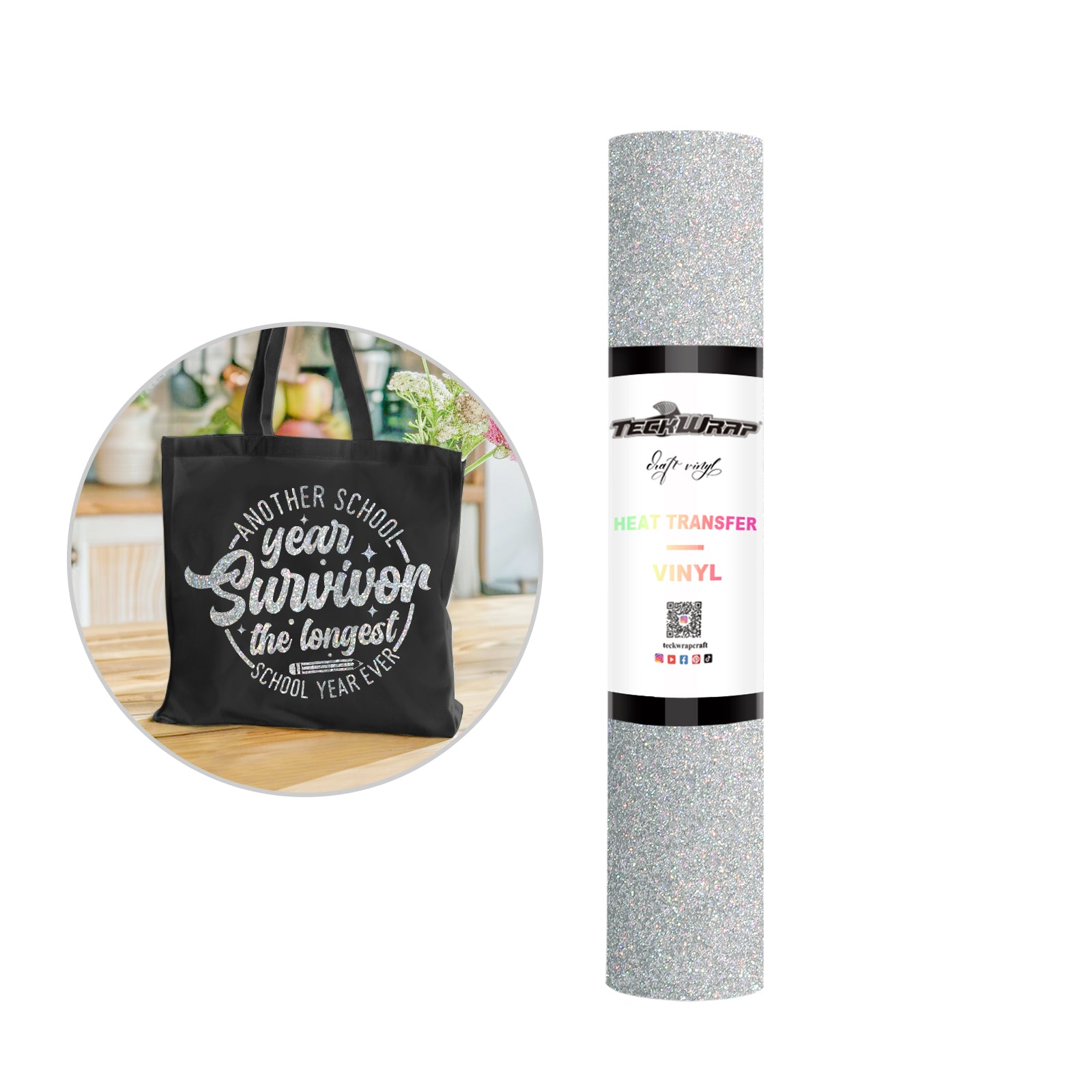 Fancy Glitter Heat Transfer Vinyl 5ft roll