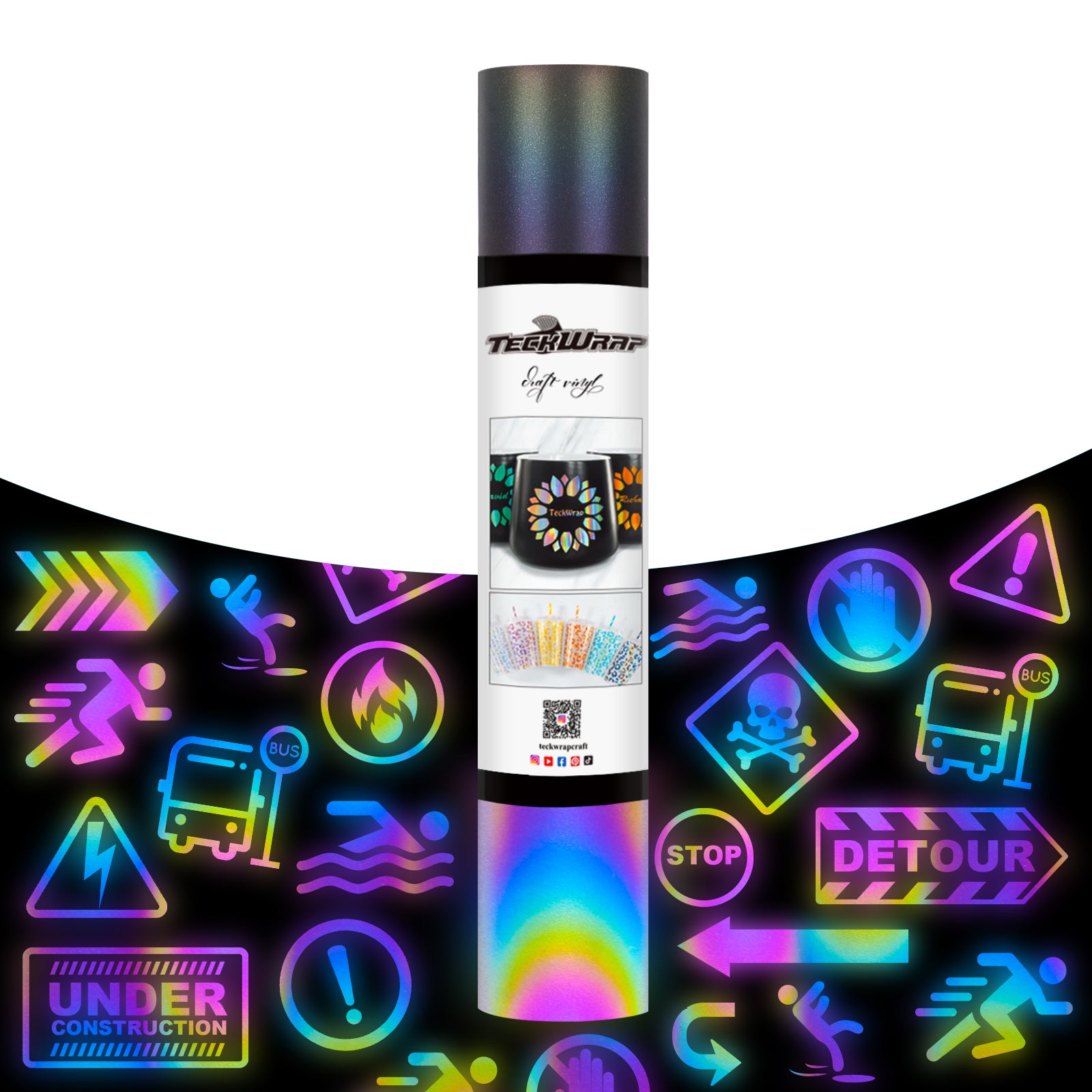 Reflective Adhesive Vinyl 5ft Rainbow