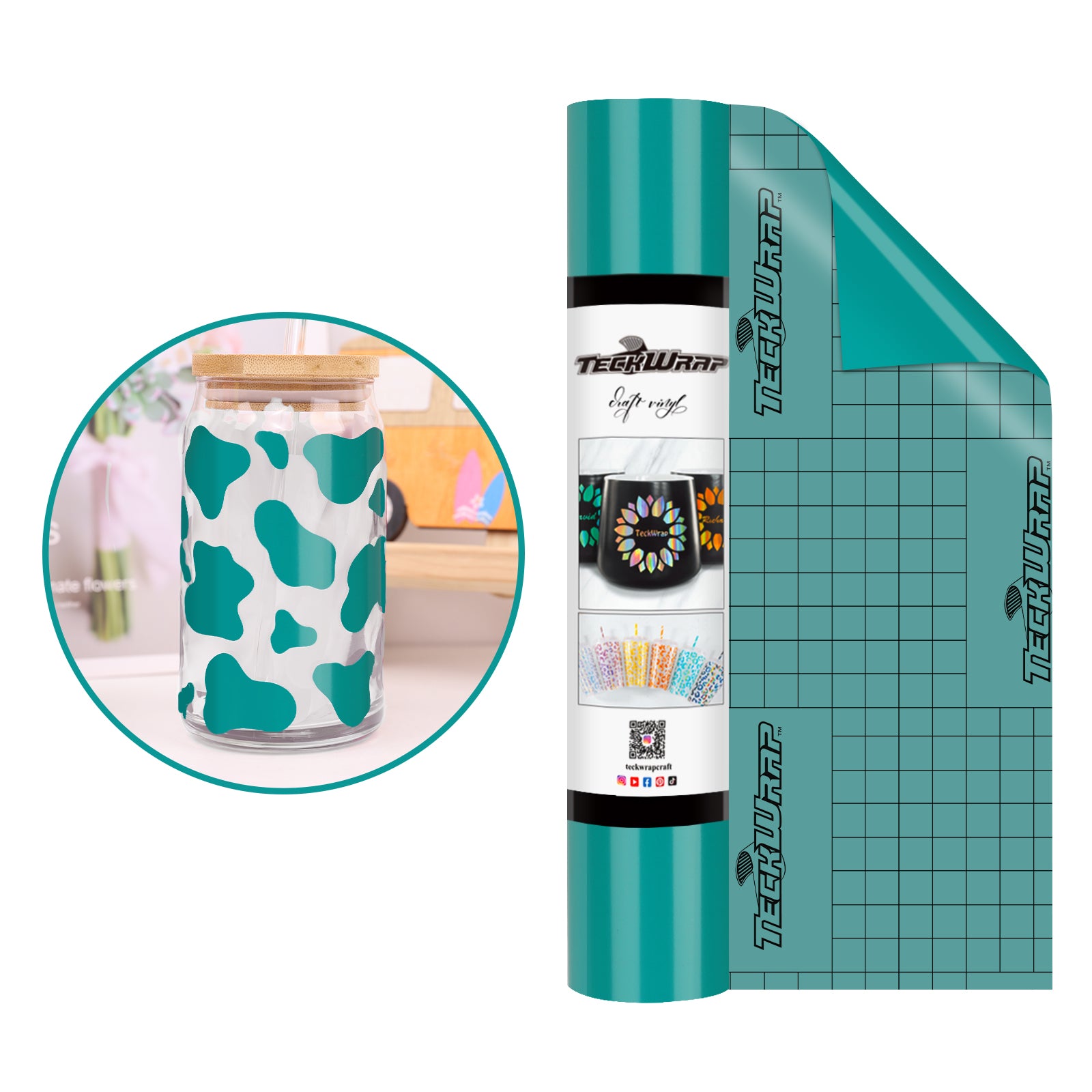 001 Economical Series Craft Vinyl - 10ft / Glossy Turquoise - TeckwrapCraft