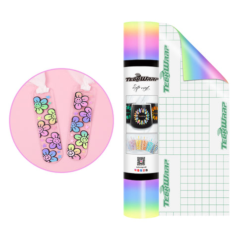 Candy Color Craft Vinyl - 5ft / Rainbow Stripes - TeckwrapCraft