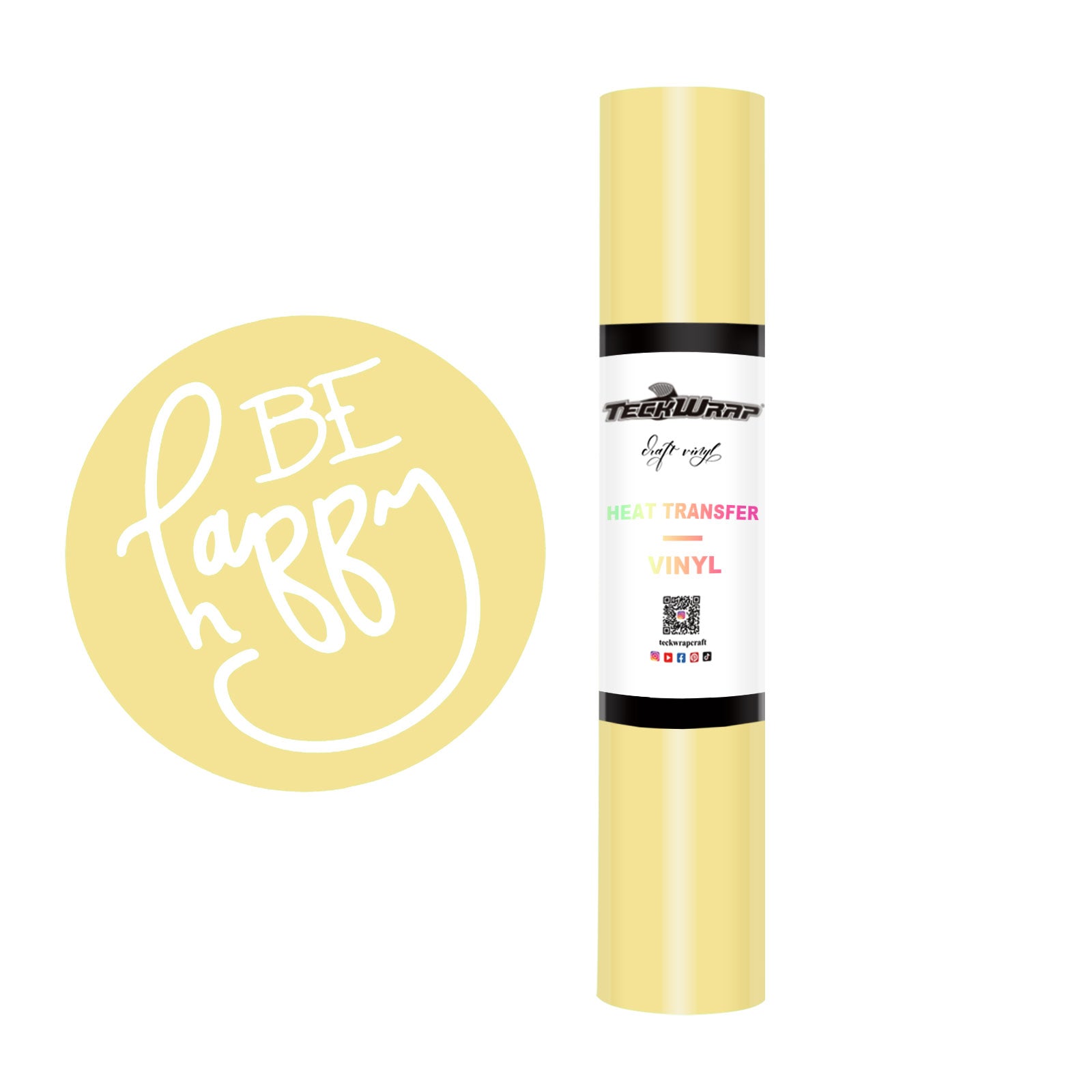 PU Heat Transfer Vinyl 5ft Roll 5ft Macaron Yellow