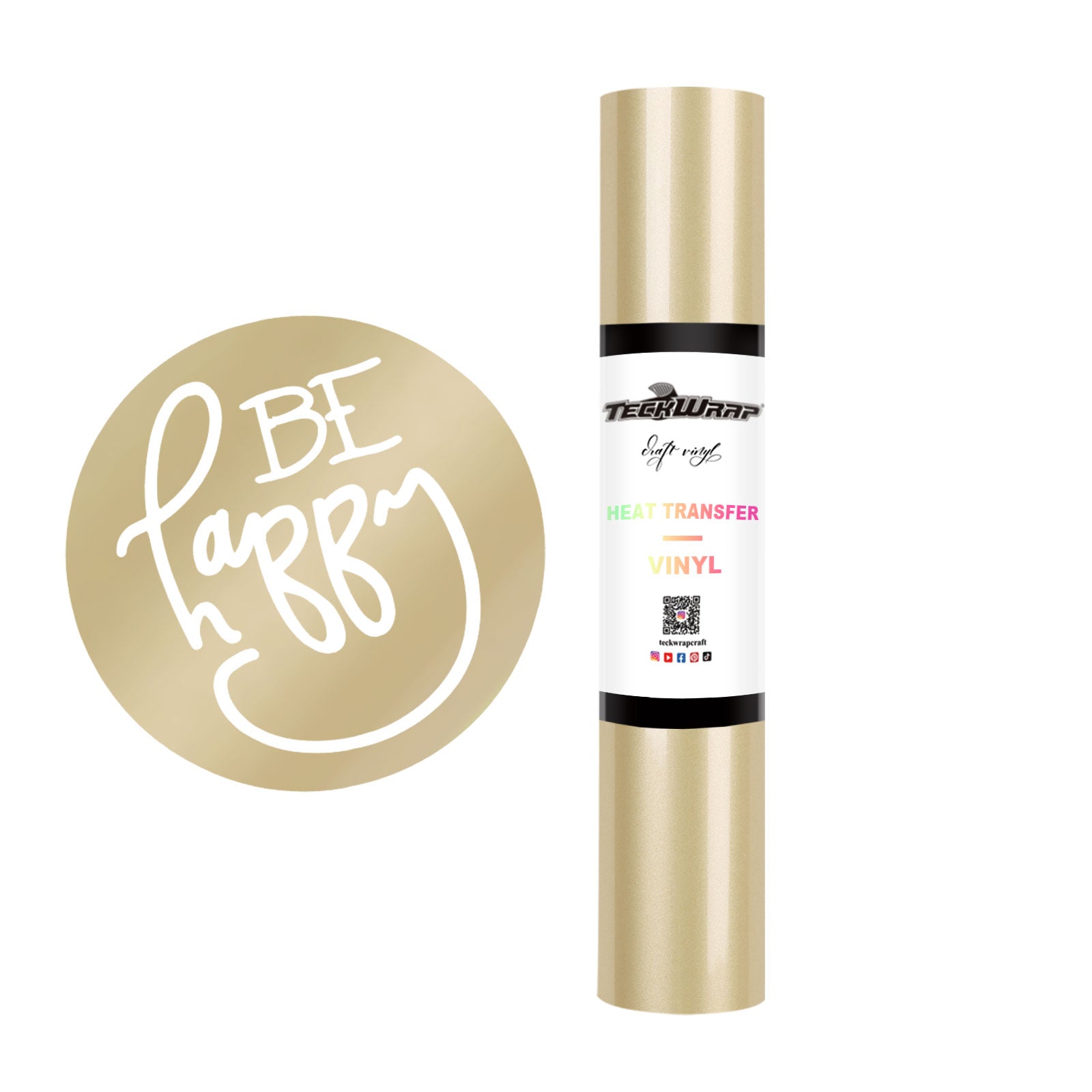 PU Heat Transfer Vinyl 5ft Roll Champagne Gold