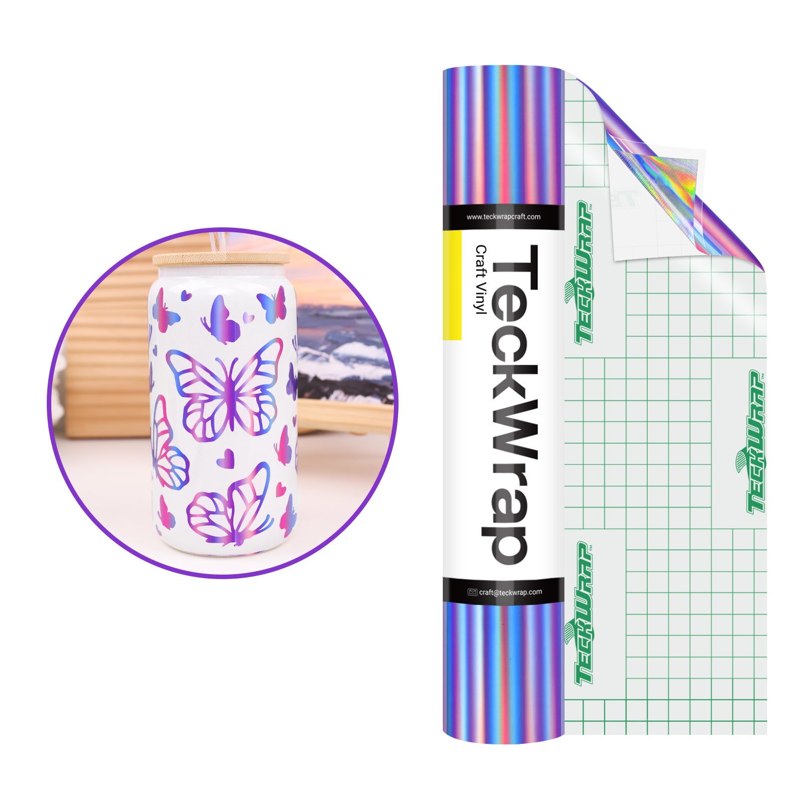 Bubble Free Holographic Rainbow Adhesive Vinyl