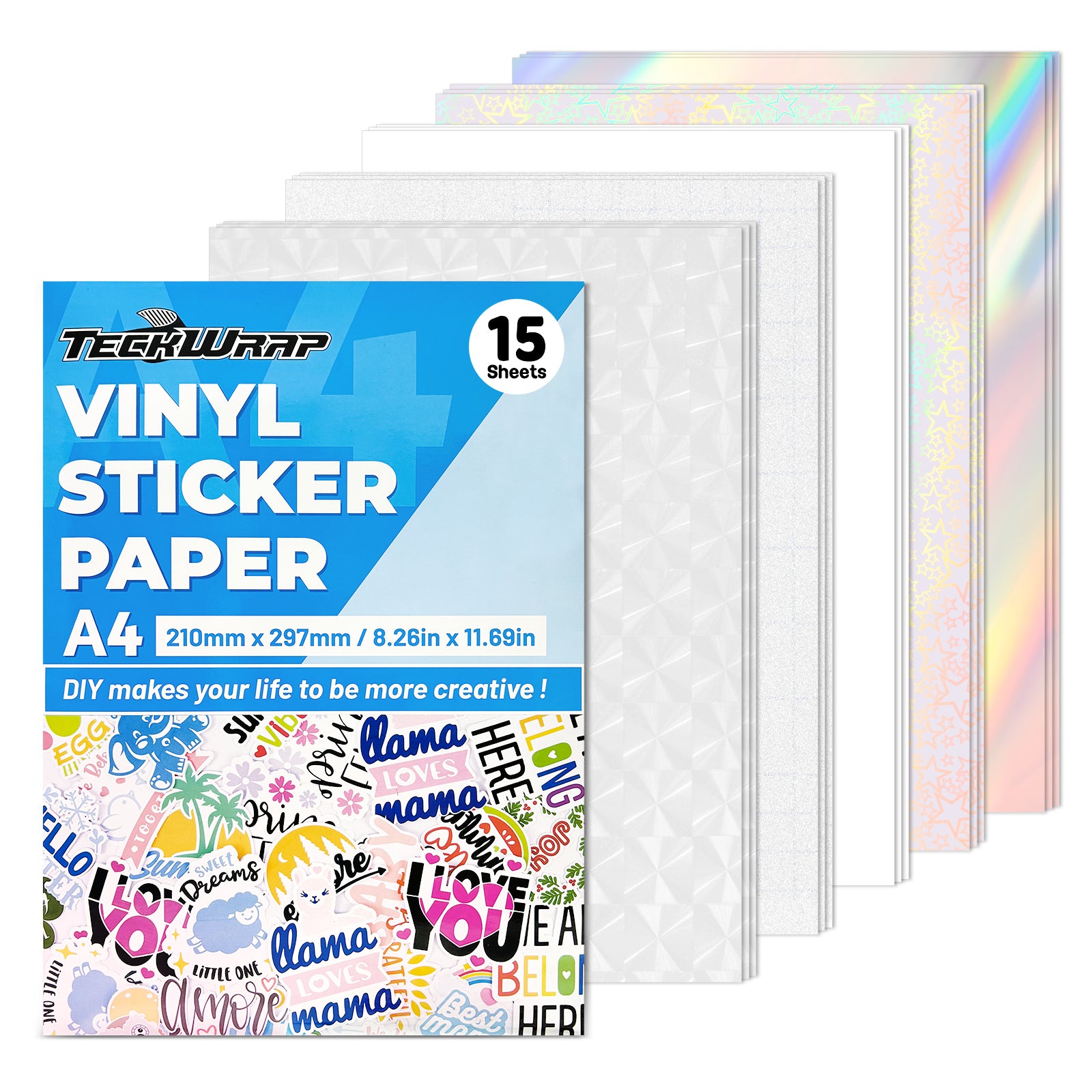 Inkjet Printable Sticker Vinyl - Fancy Laminate Sheets ( 15 PCS) Non-Printable - TeckwrapCraft