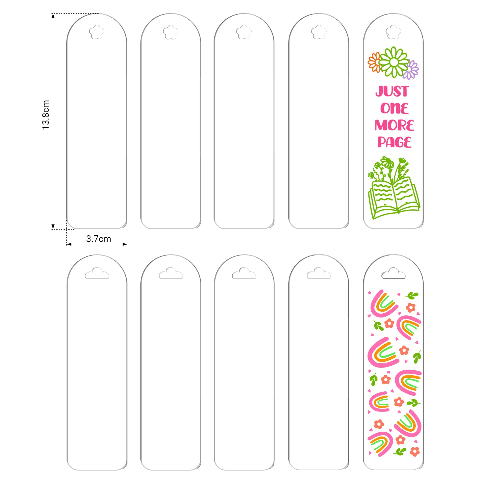 Acrylic Bookmark Blanks( 10PCS/set)