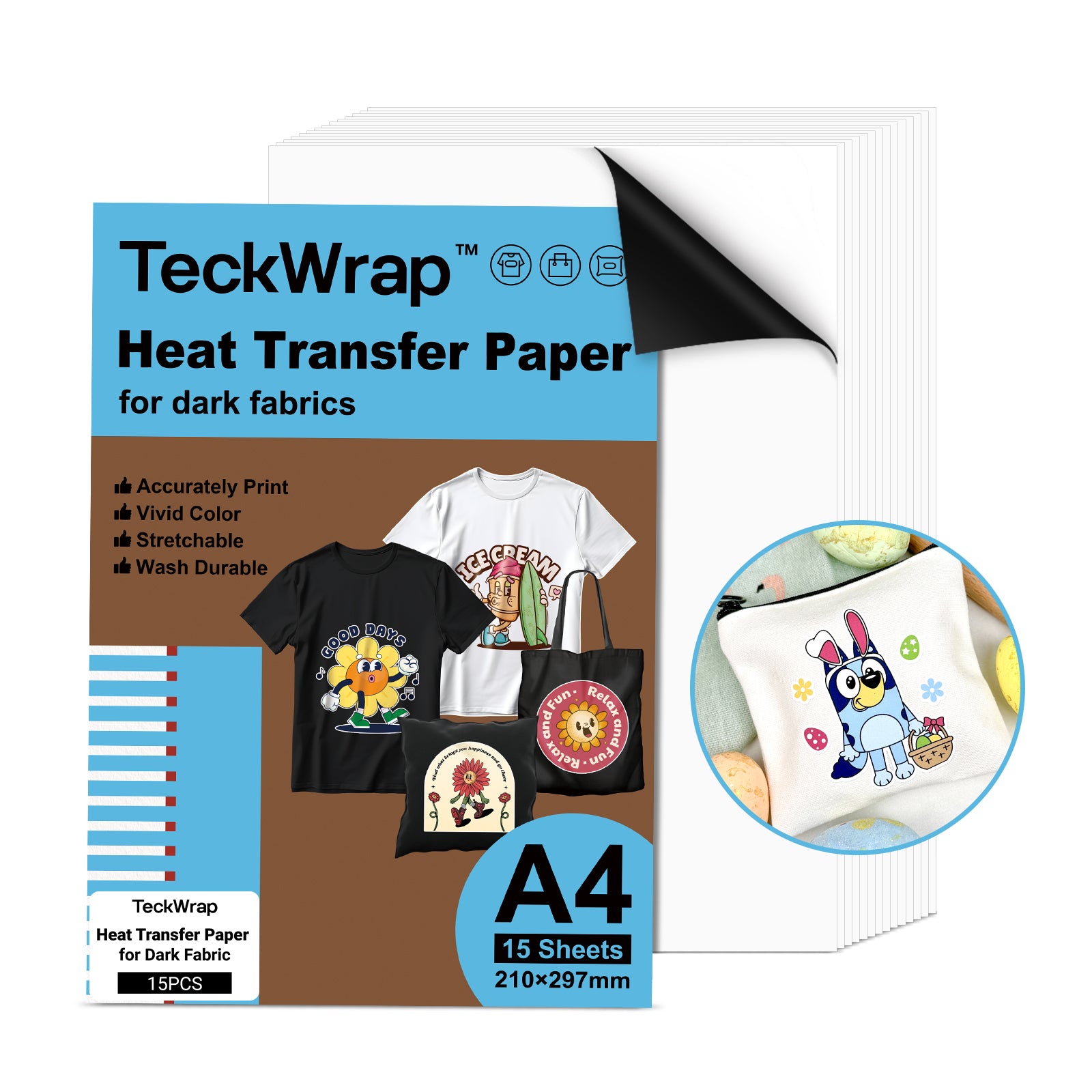 Inkjet Heat Transfer Paper (15 PCS/ Set) - Matte White ( 15 PCS) - TeckwrapCraft