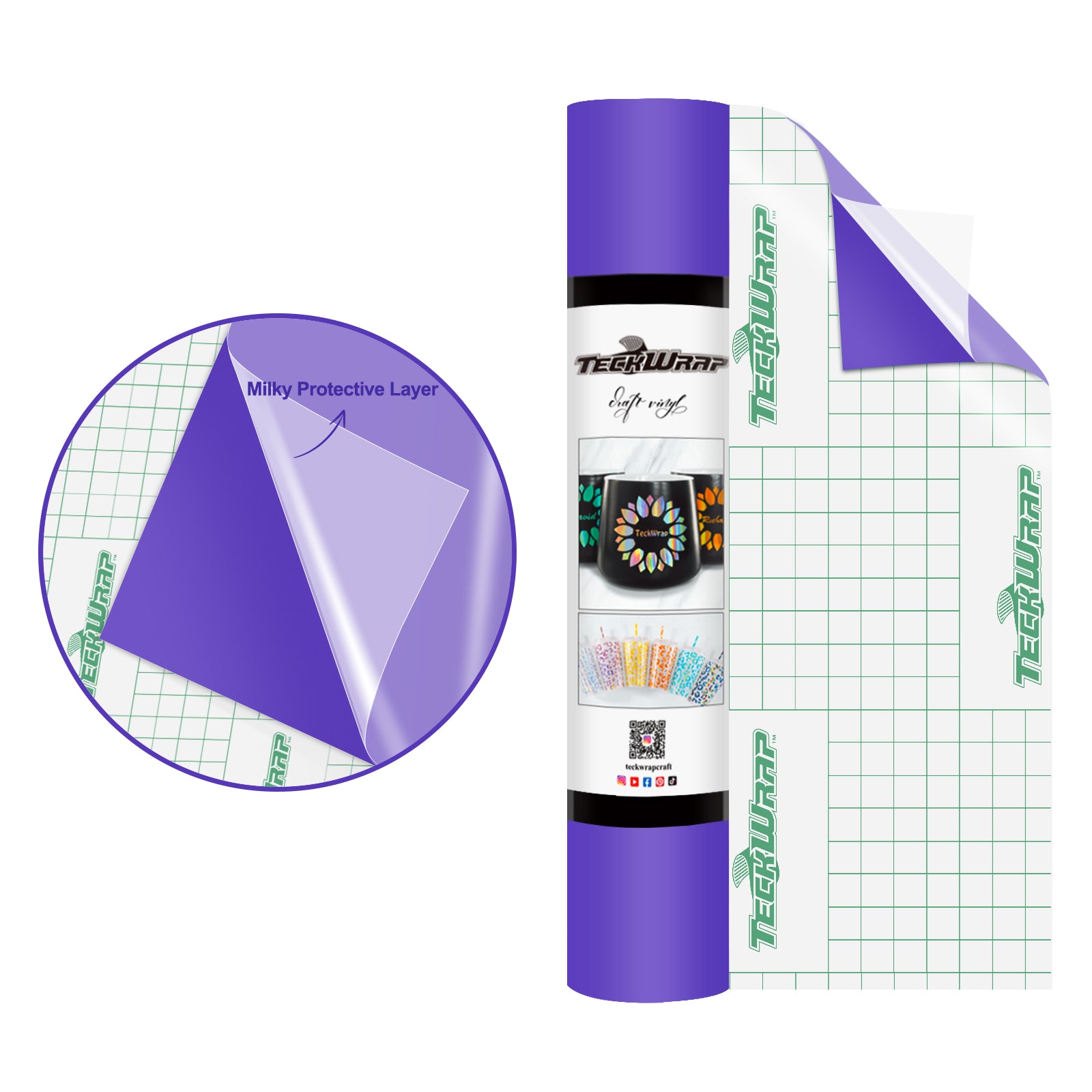 001M Series 10ft Craft Vinyl (Matte) 10ft Brilliant Purple, Adhesive Craft Vinyl Role Matte Brilliant Purple