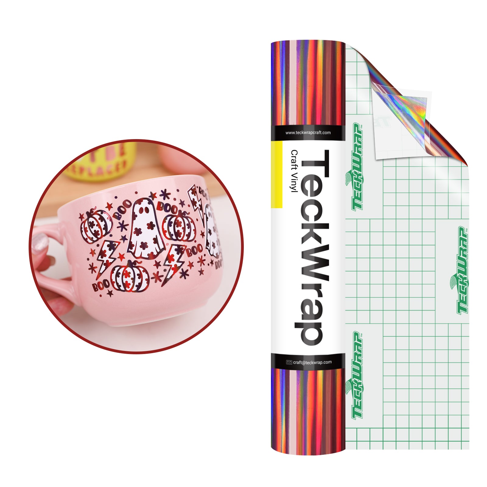 Bubble Free Burgundy Holographic Rainbow Adhesive Vinyl