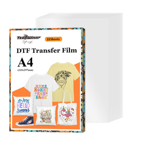 DTF Transfer Film Sheet - Single Sided Matte Finish - 15 Sheets ( A4) - TeckwrapCraft