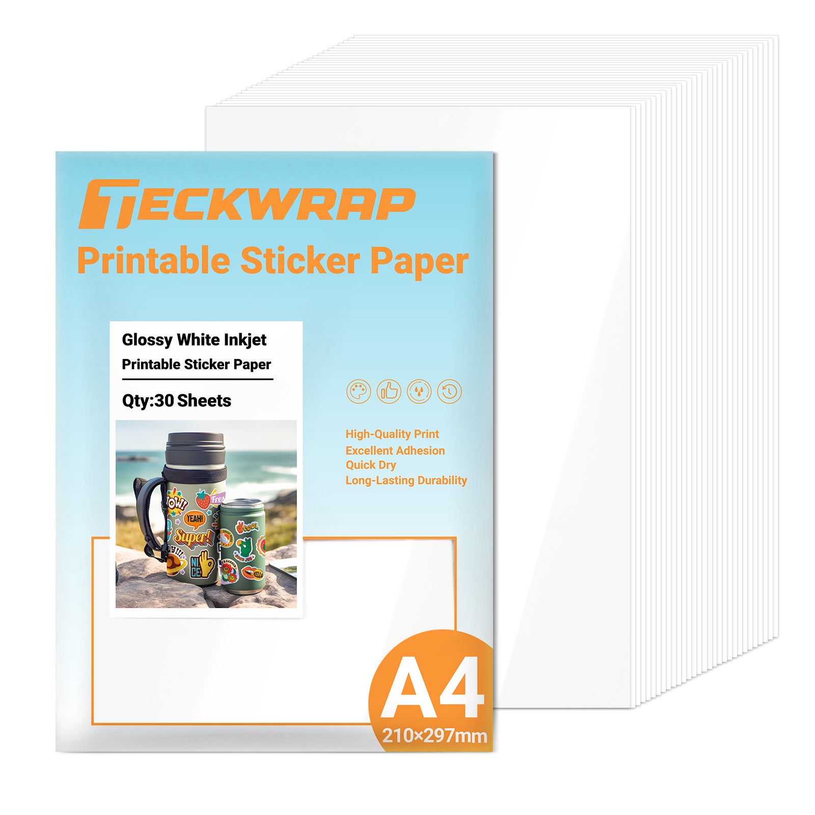 Printiable Sticker Paper Inkjet Printable Sticker Paper 30 Sheets – TeckWrapCraft