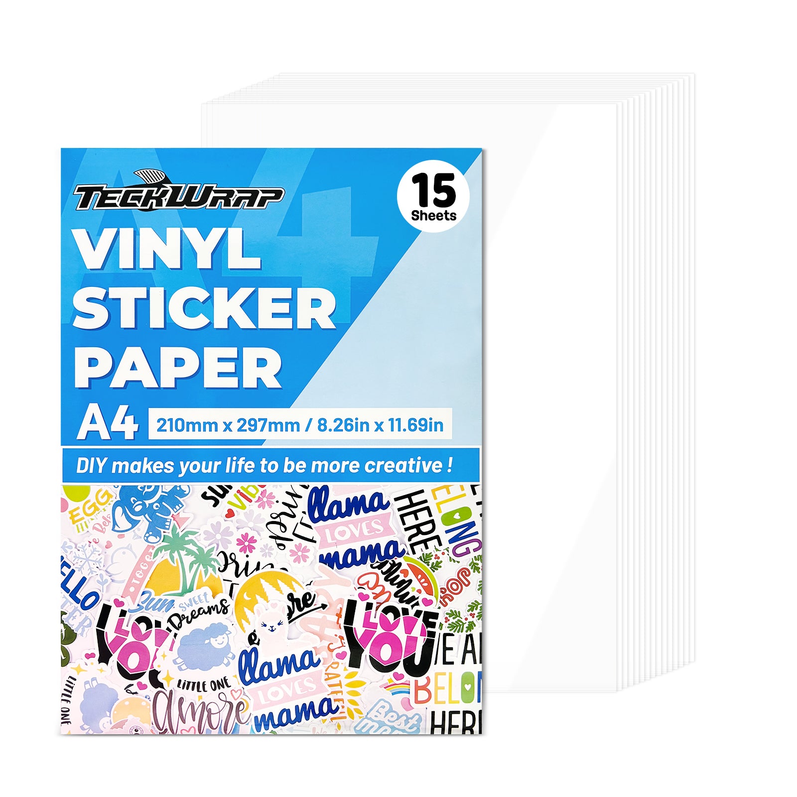 Inkjet Printable Sticker Vinyl - Glossy Clear Laminate Sheets(15 PCS) Non-Printable - TeckwrapCraft