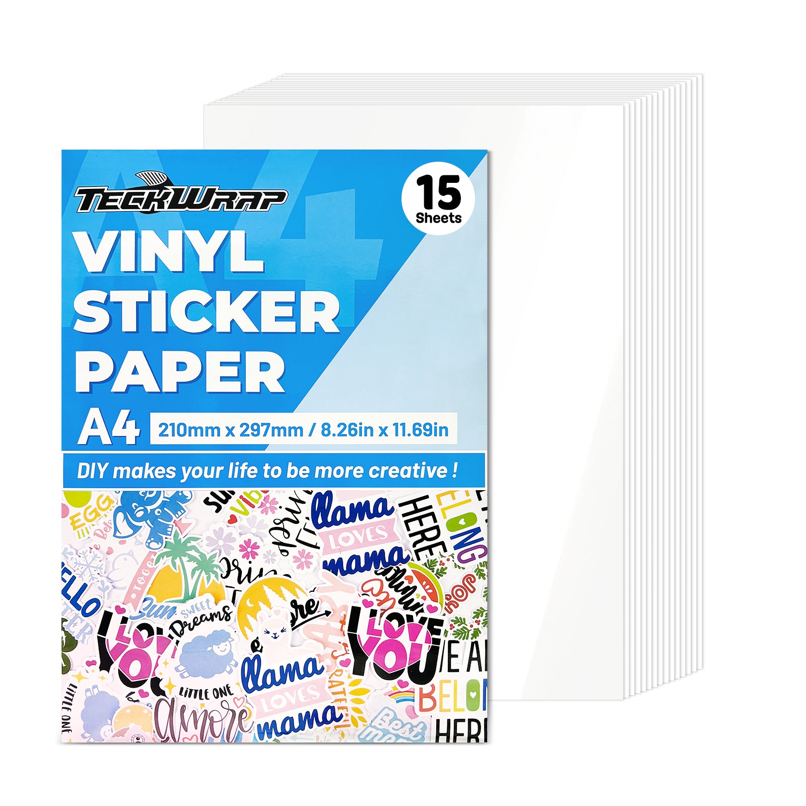 Inkjet Printable Sticker Vinyl - Glossy White Printable Sticker Vinyl(15PCS) - TeckwrapCraft
