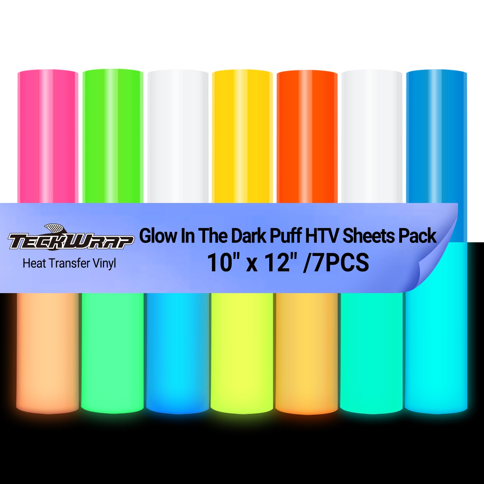 Glow In The Dark Puff HTV Sheets Pack