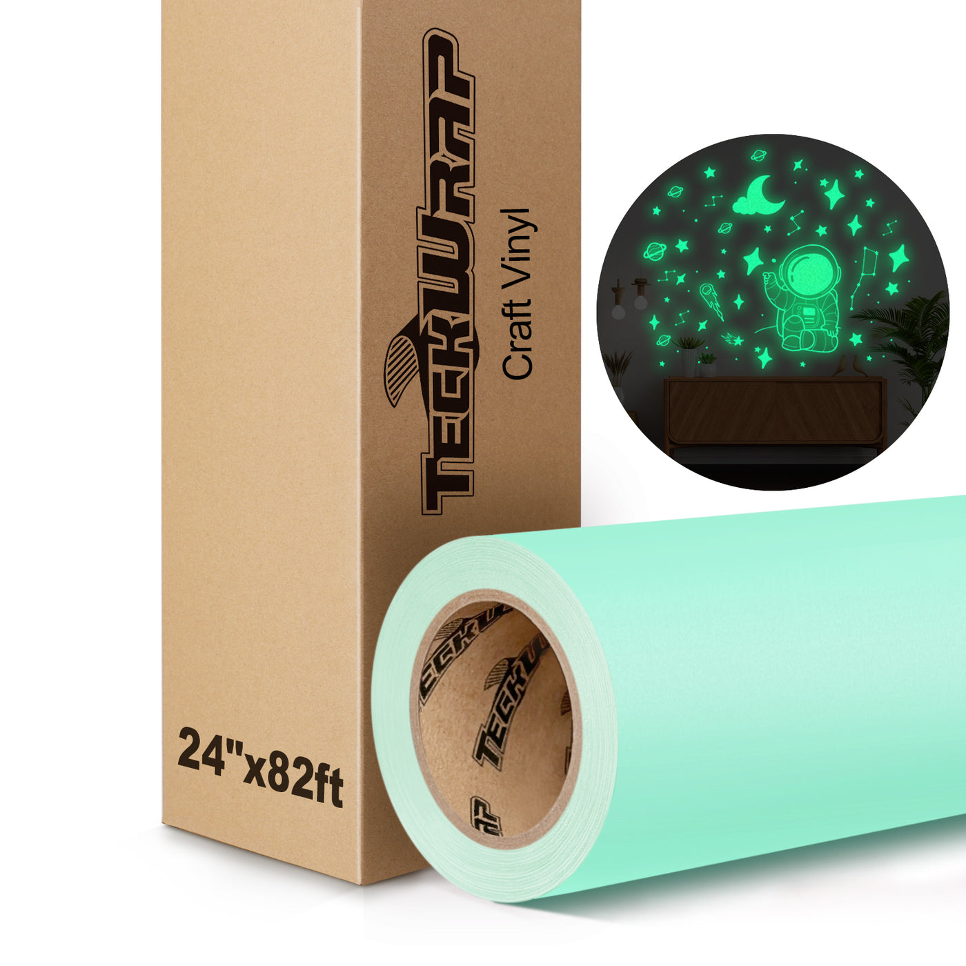 Glow in the Dark Adhesive Vinyl ( 24"x82ft) – TeckWrapCraft