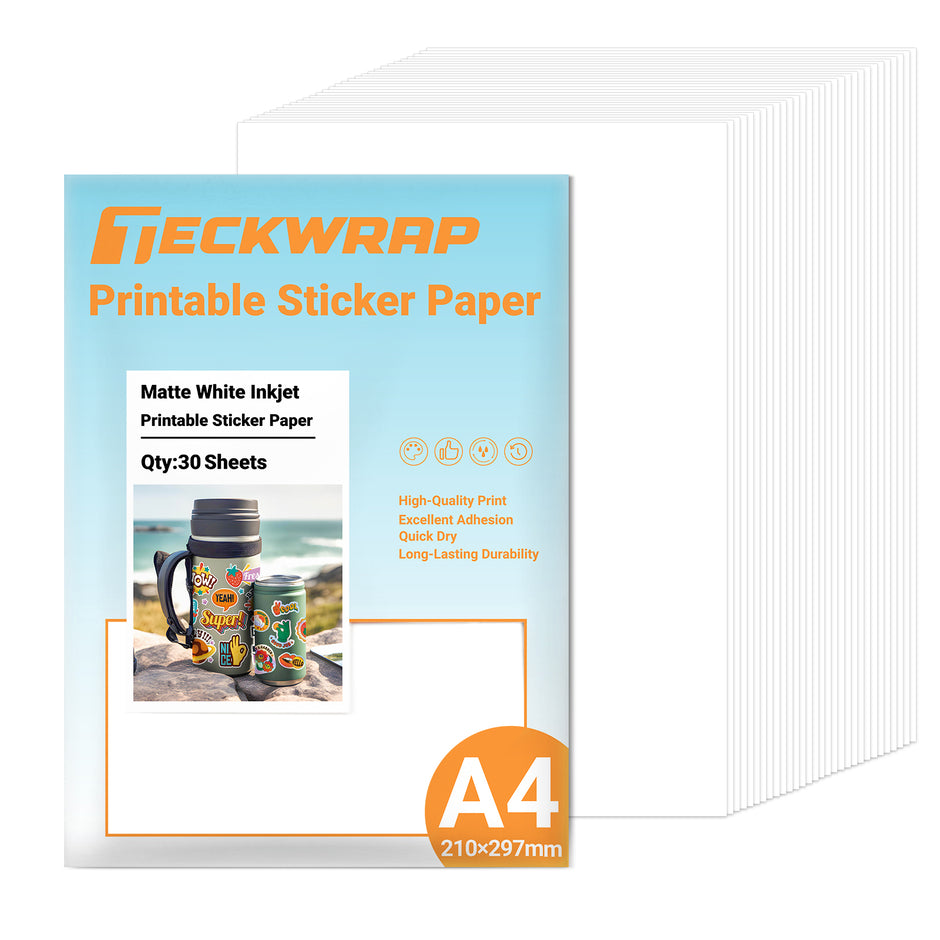 Inkjet Printable Sticker Paper 30 Sheets – TeckWrapCraft