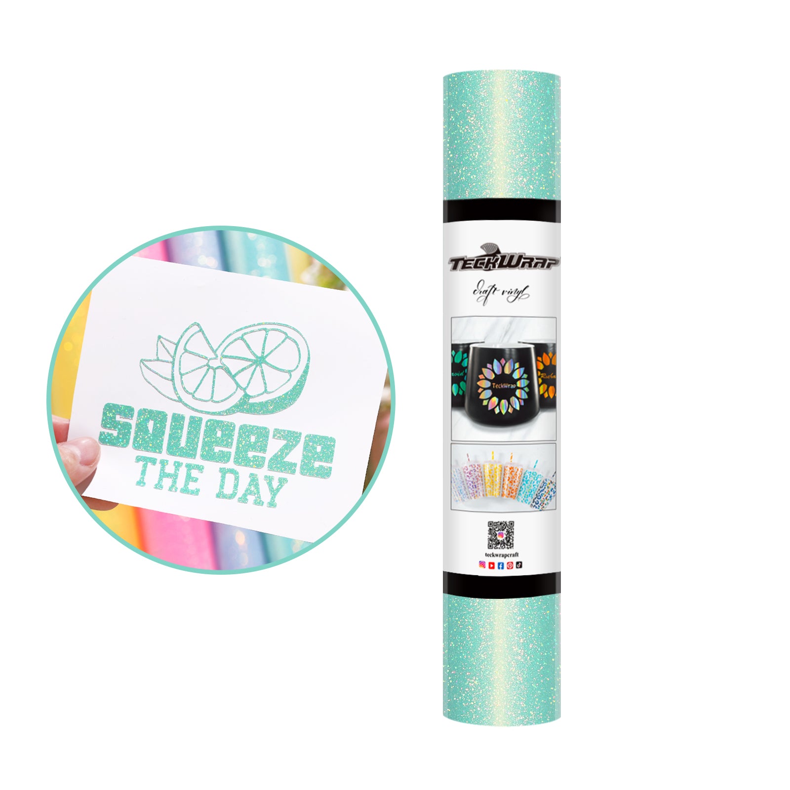 Colorful Shimmer Adhesive Vinyl - 5ft / Mint - TeckwrapCraft