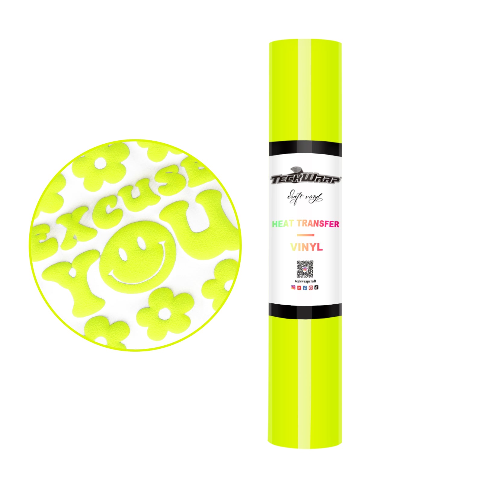 Puff Heat Transfer Vinyl 5ft Neon Yellow