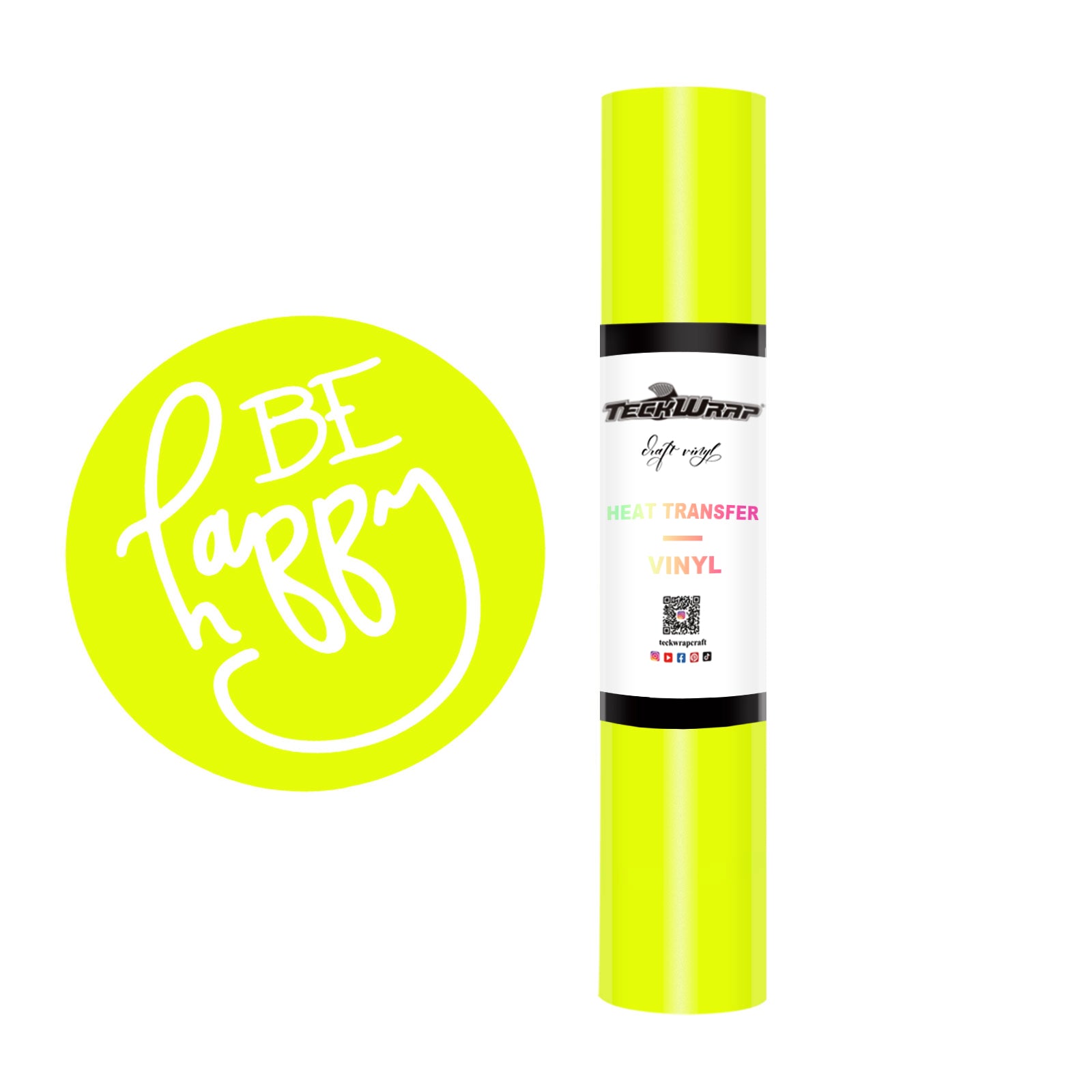 PU Heat Transfer Vinyl 5ft Roll Neon Yellow