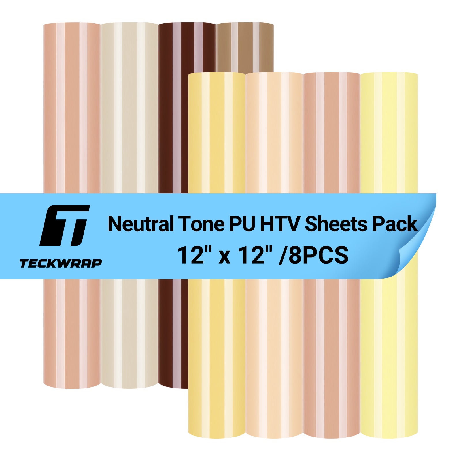Neutral Tone PU HTV Sheets Pack (8 PCS)
