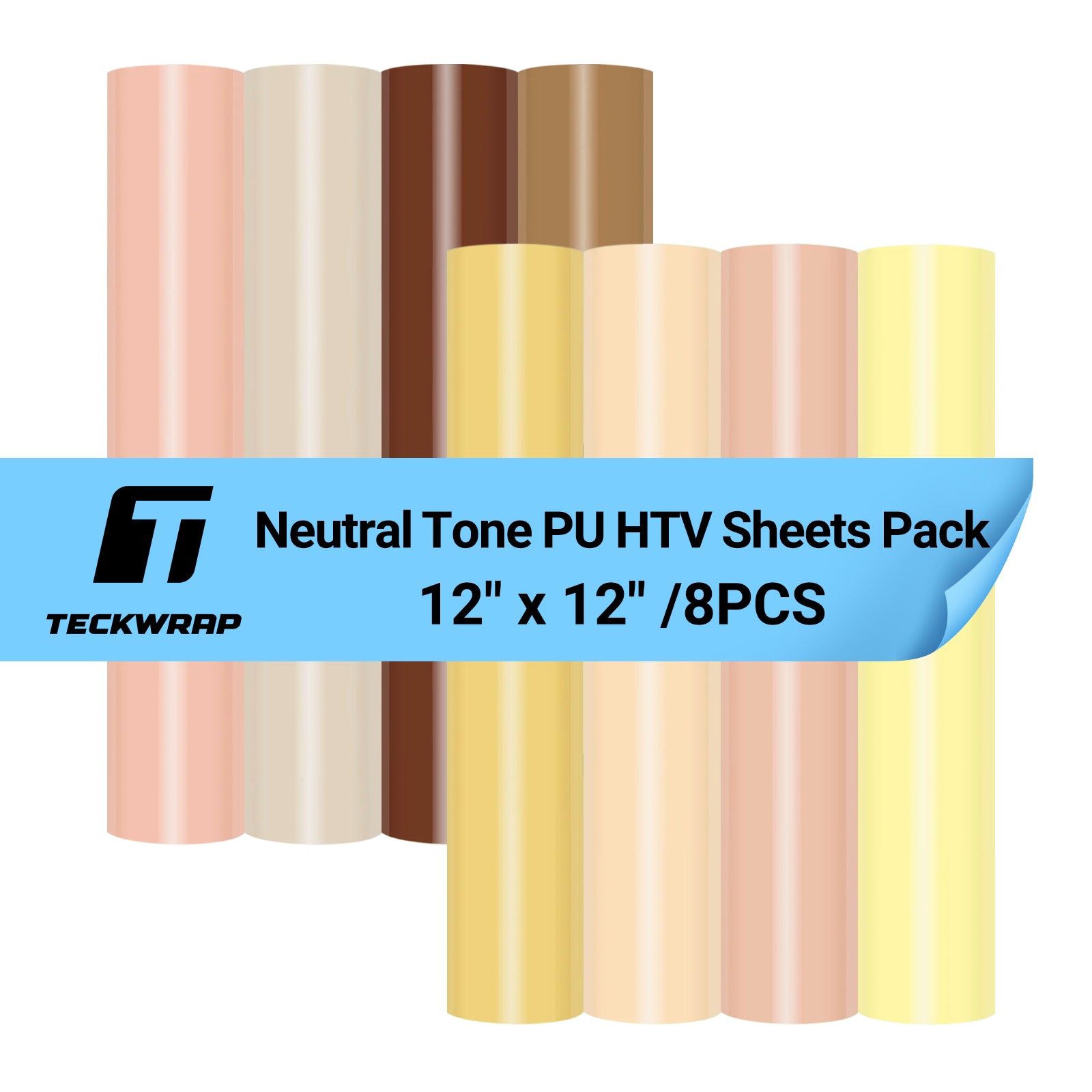 Neutral Tone PU HTV Sheets Pack (8 PCS)