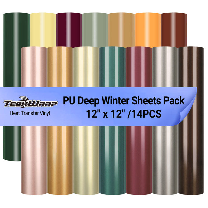 PU Deep Winter HTV Sheets Pack (14 PCS)