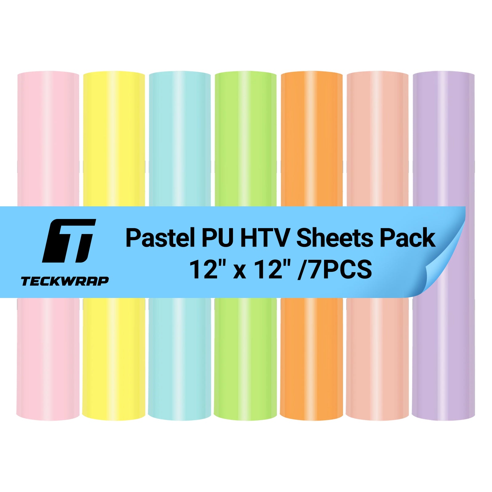 Pastel PU HTV Sheets Pack (7 PCS)