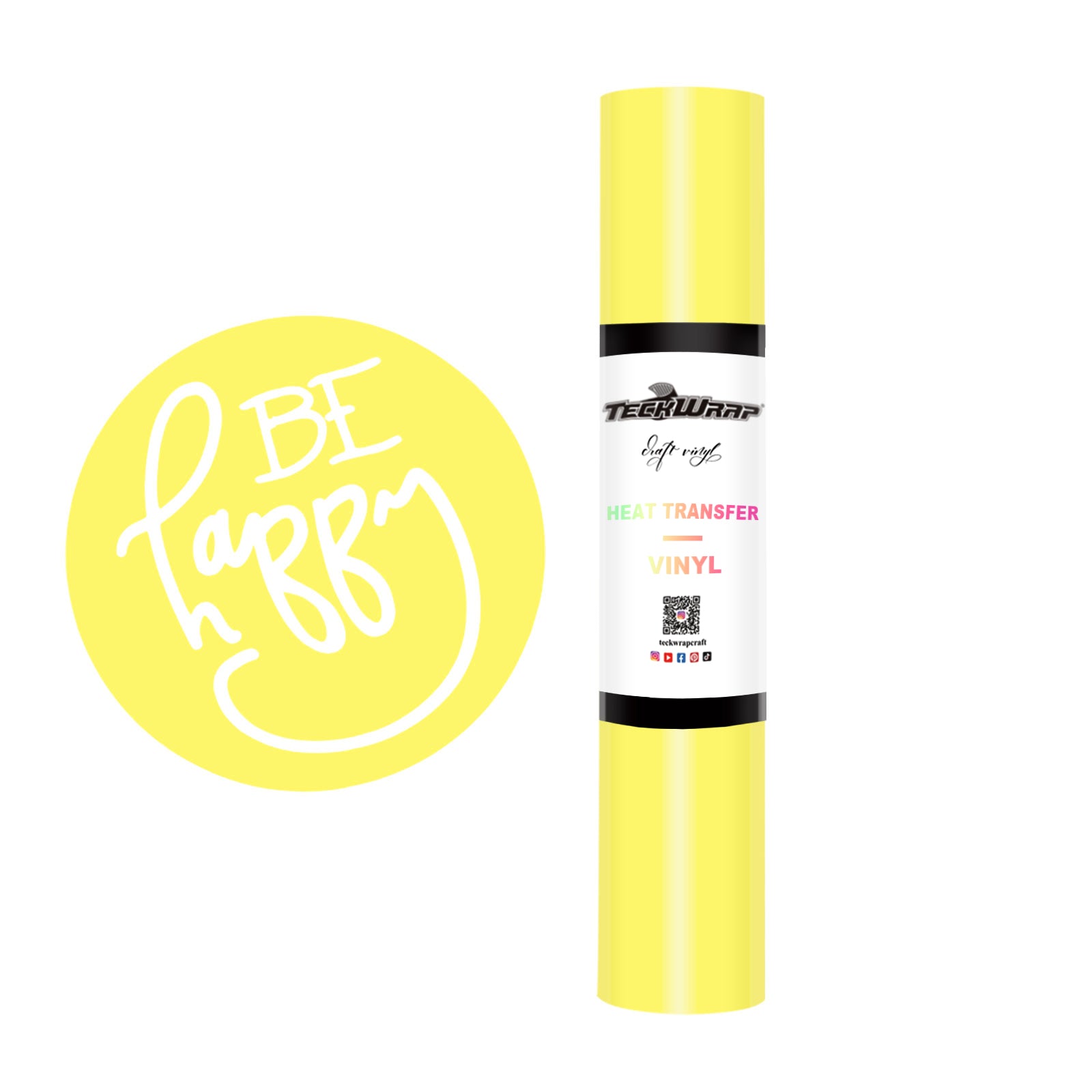 PU Heat Transfer Vinyl 5ft Roll 5ft Pastel Yellow