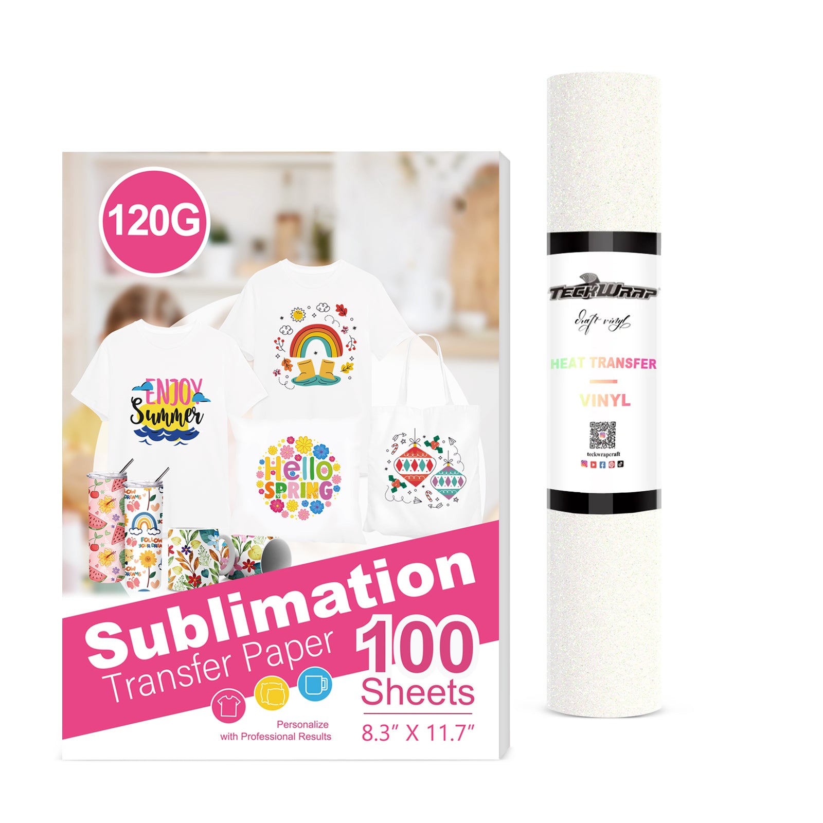 Glitter Colorful White & Sublimation Paper Bundle