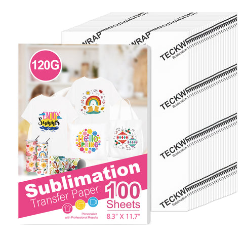 Sublimation Paper 8.3"x 11.7" for Inkjet Printer with Sublimation Ink (100sheets) - 120g - TeckwrapCraft
