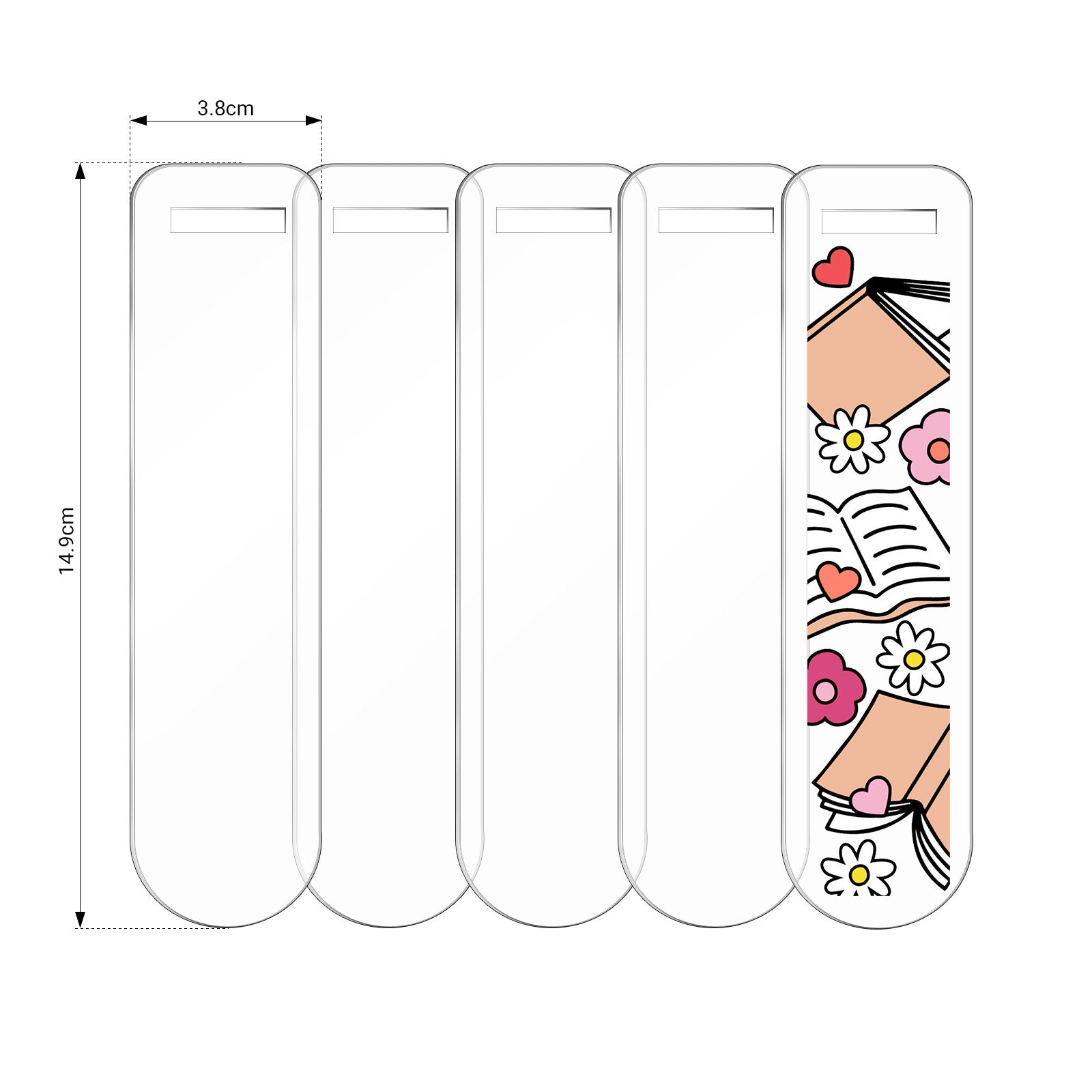Acrylic Bookmark Blanks( 5PCS/set)
