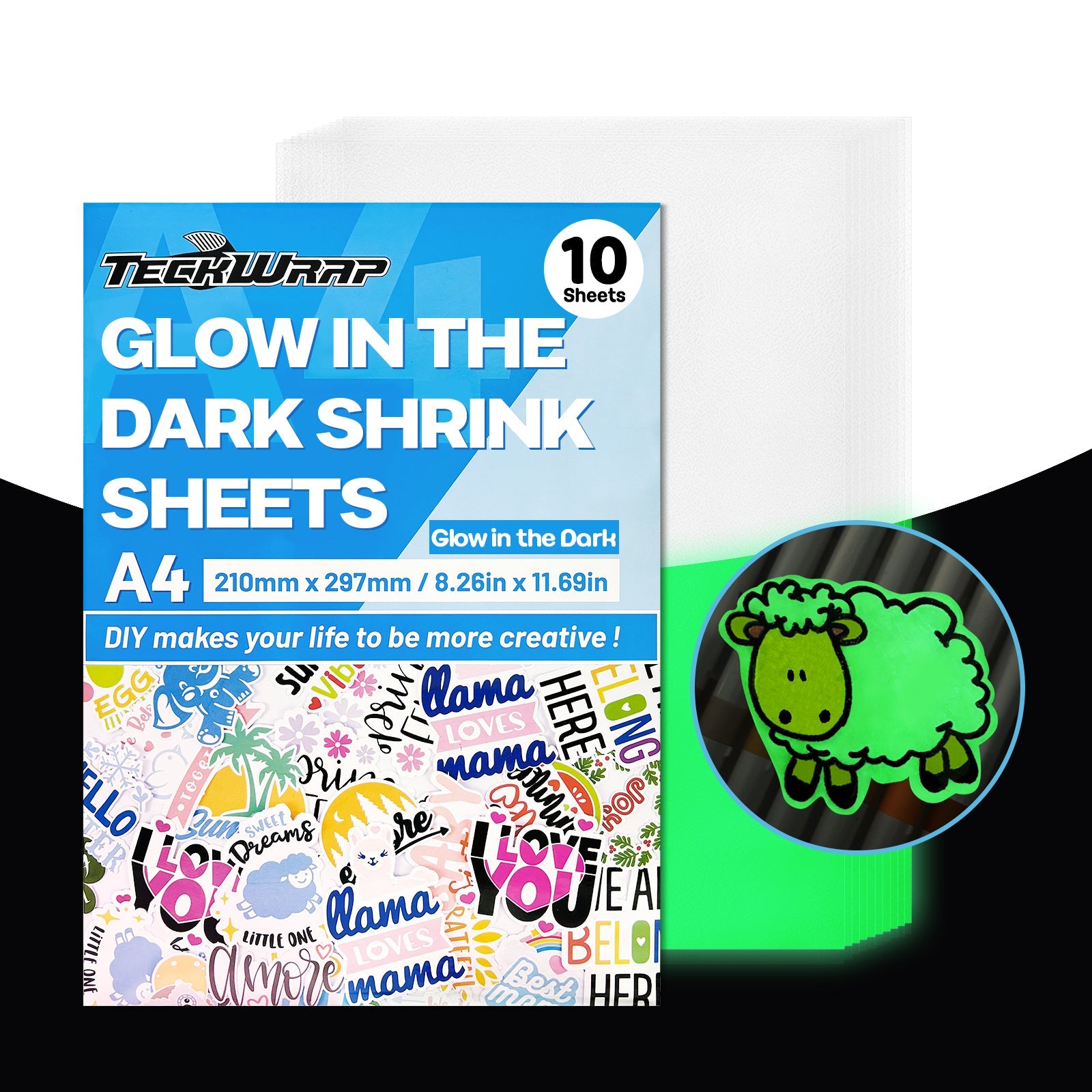 Glow in the Dark Shrink Sheets ( NON-Printable)