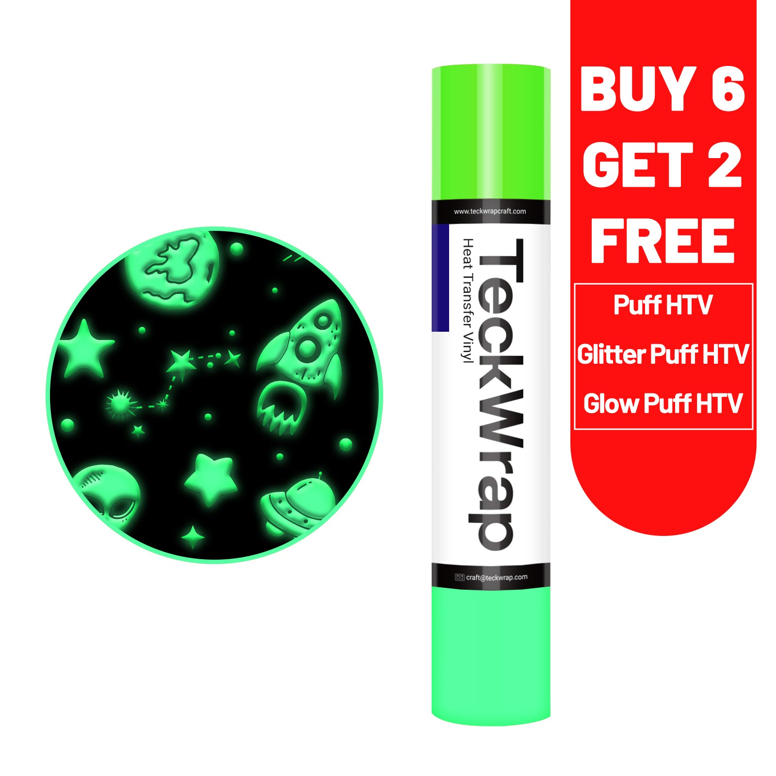 Glow in the Dark Puff Heat Transfer Vinyl