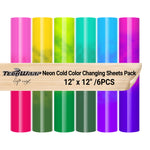 Neon Cold Color Changing Vinyl Sheets Pack 