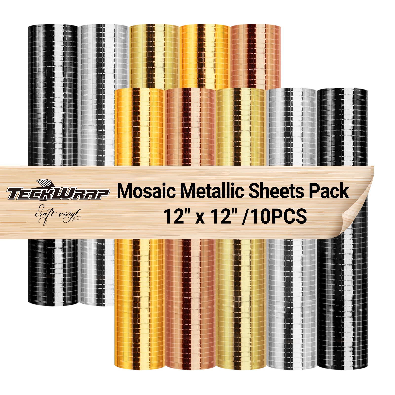 Mosaic Metallic Vinyl Sheets Pack , Mosaic Metallic Sheets 